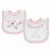 Import Pink color double layer 95% cotton embroidery cute washable baby bib with lace from China