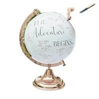 Plastic globe with metal base