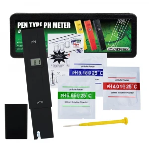 Pocket Size 0.0-14.0 pH Meter Digital Water Quality Tester Pen Type Household Drinking Water, Swimming Pools +/- 0.1pH