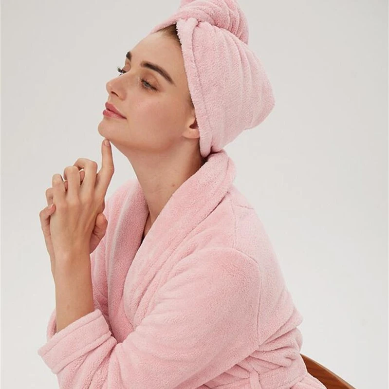 Polyester Flannel  Super Soft Solid Adult  Factory Luxury Women Bathrobe