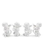 Polyresin ornament guitar art cherub statue small resin deco violin angel figurines