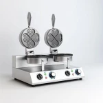 Popular double heads heart shaped commercial electric egg waffle maker