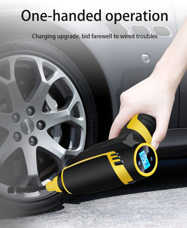 Portable handheld Cordless Auto Tyre air inflator Pump Car Air Compressor rechargeable car air pump with LED light