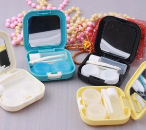 PP boxs full function plastic contact lens case . pupil mate glasses box with mirror easy to carry