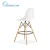 Import PP plastic modern popular white with wooden legs bar stool from China