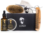 Private label 100% Natural Mens Beard Oil Kit Beard Grooming Kit