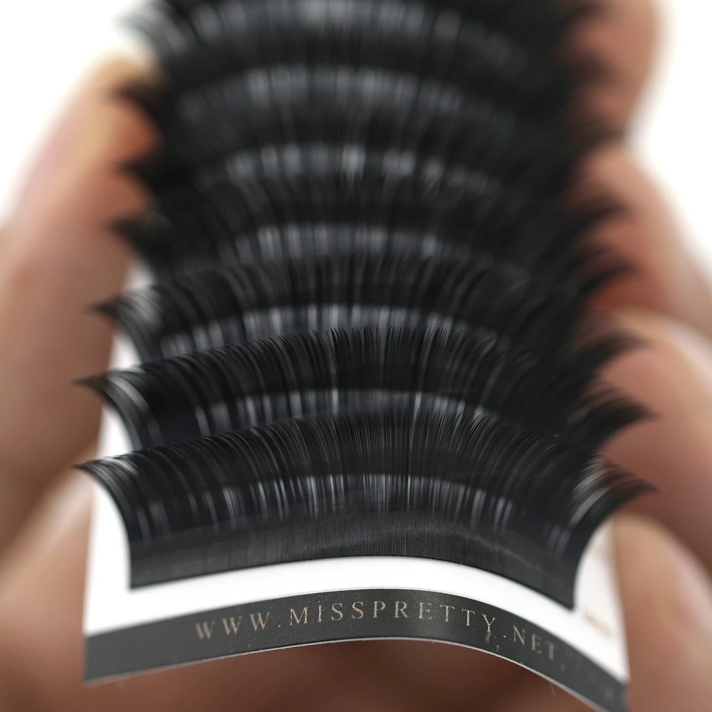 Private russian eady higu 20mm 25mm d curl pbt  fast easy fanning eyelash extensions