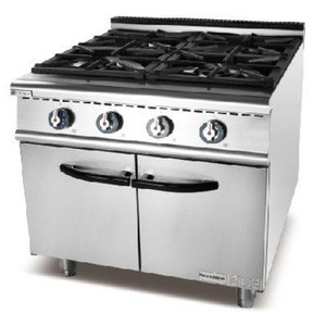 Professional kitchen equipment natural gas/ LPG gas range free standing 4 burners gas cooker with oven