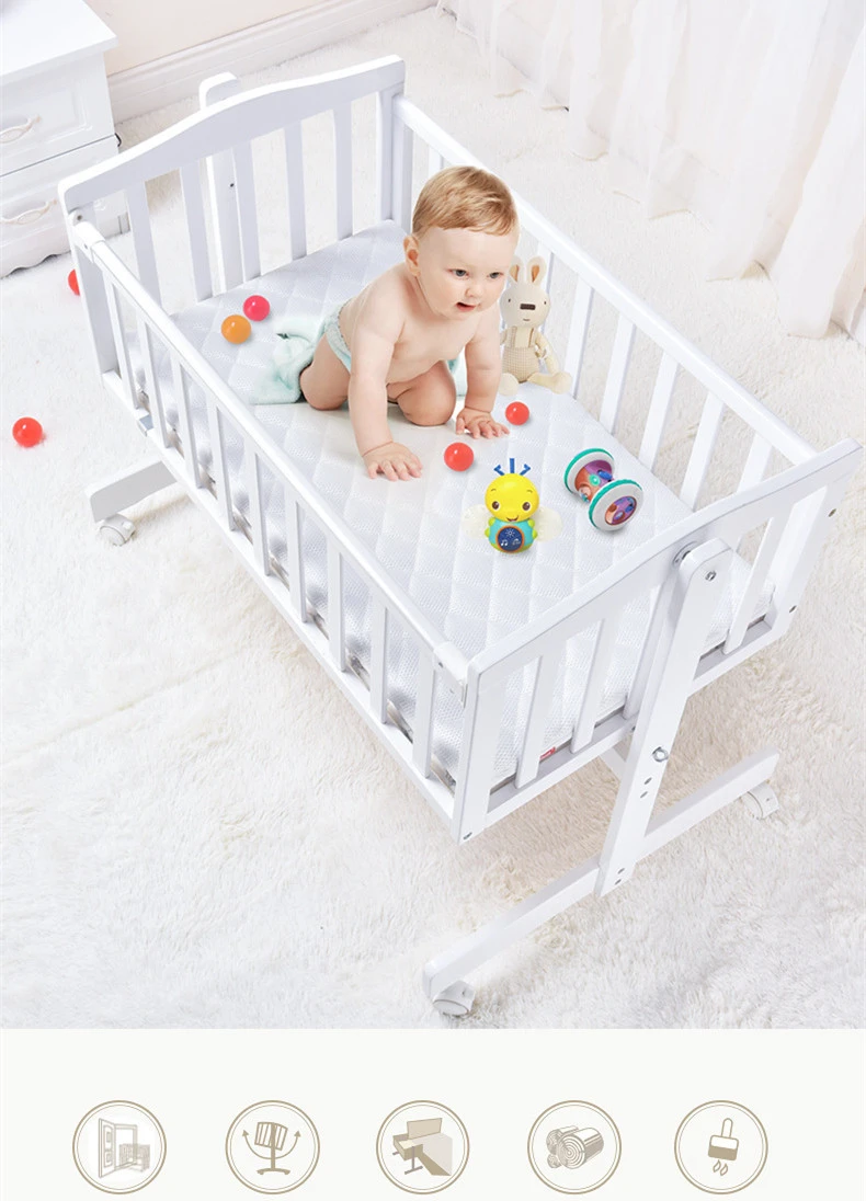 Purorigin Baby Bed Crib Oem Europe Wood American Craft Style Time Packing Pcs Solid Color Feature
