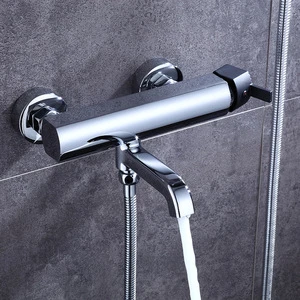 Rainfall wall mounted top shower and hand shower set Brass Wall-mount Bath Tub Rain-style Shower Faucet