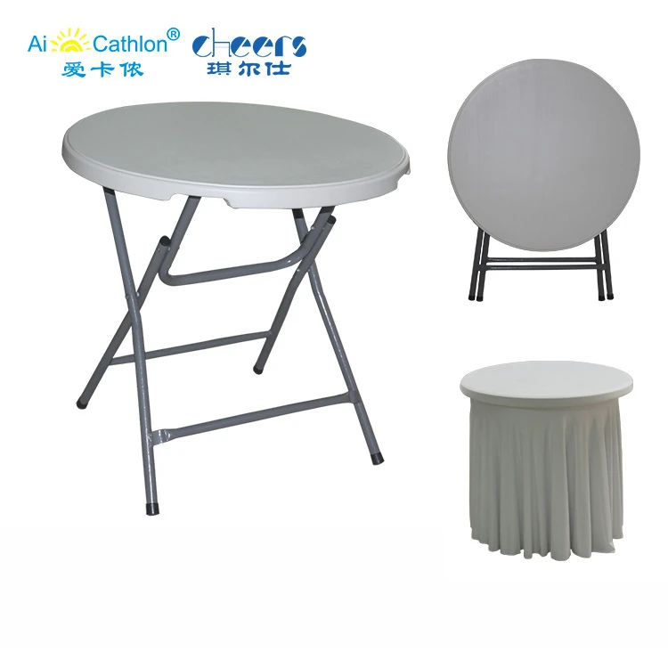 Ready to Ship 80cm Portable Folding High Top Cocktail Plastic Round Table