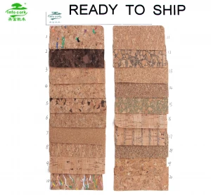 ready to ship Antistatic Natural cork material synthetic leather cork fabric for shoes bags mats cases