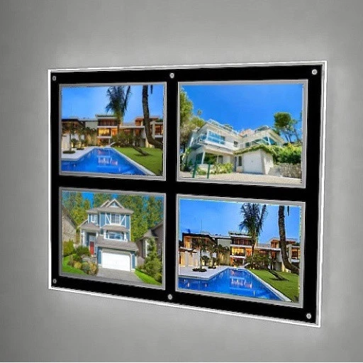 Real Estate Agent Wall Mounted Acrylic LED Light Box Photo Frame Light