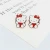 Import Red ribbon kitty earrings from South Korea
