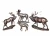 Import Resin Safari Animal Set - Copper Zoo Animals Statue, Geometric Animals Figurines, African Abstract Animals Sculpture Crafts from China