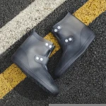 Reusable waterproof and non-slip PVC shoe cover mens outdoor rain and snow rain boots pure color rubber rain shoes wholesale