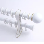 Roman style fashion white/black double aluminum profile curtain rod/pole set