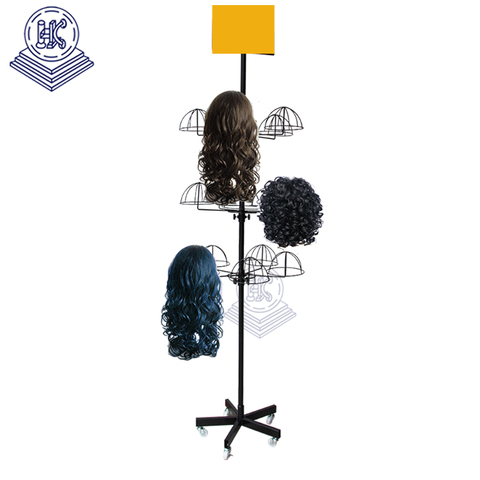Buy Rotating Baseball Cap Rack Metal Wire Wig Hat Holder Spinning ...