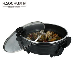 Round electric frying pan/ electric skillet with glass lid/frying pan without oil