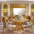 Import Royal dining room furniture set European style french antique dining table  solid wood cabinet golden whole house furniture from China