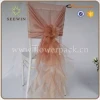 ruffled chair sash with curly for outdoor wedding decoration