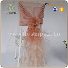 ruffled chair sash with curly for outdoor wedding decoration