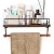 Rustic Spice Rack Antique Wooden Wall Hook Kitchen Storage Shelf With Towel Bar