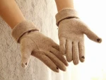 S4291 new style adults women girls super soft leather suede mittens winter full fingers gloves touch screen cashmere gloves