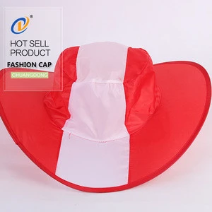 Sample free High quality popular polyester daddy folding sun cowboy hat