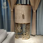 Sassuolo High leather sideboard cabinet stainless steel base kitchen cupboard design  luxury kitchen furniture