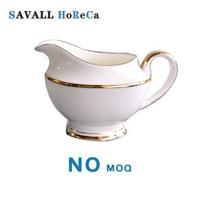 Savall HoReCa star hotel restaurant catering pot cream classic goldline white porcelain milk jar ceramic Milk jar