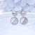 Import SayYes 925 sterling silver jewelry Cubic Zirconia Mother of Pearl Shell Round Crown Hanging Drop Earrings Rhodium Plated For Wom from China