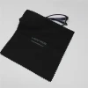 Screen printing black microfiber clean eyeglass cloth with white logo