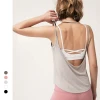 Sexy yoga tube top running tank women hot Hollow Out Backless Camisole for gyming