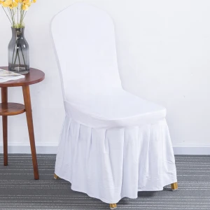 Shinnwa durable folding christmas elastic party banquet spandex wedding chair cover with skirt