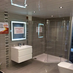 Shower Bath Design Sliding Enclosed Tempered Glass Over Curved Bath Screen