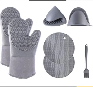 Six item silicone glove with  mat