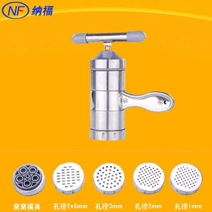 Small Hand Press Stainless Steel Pasta Noodle Maker with 5 Models