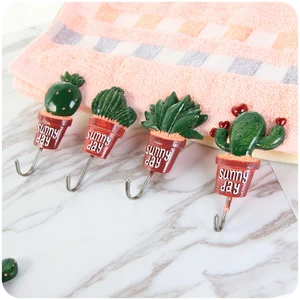 Small Potted Stainless Steel Robe Hanging Hooks