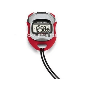 Small Red and Silver Color Sports Digital Timer With Cord Multifunctional