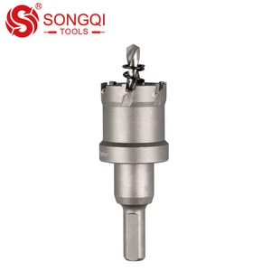 SONGQI three-flat shank hole saw 32 mm TCT hole drill bit for 5mm stainless steel drilling with large stock