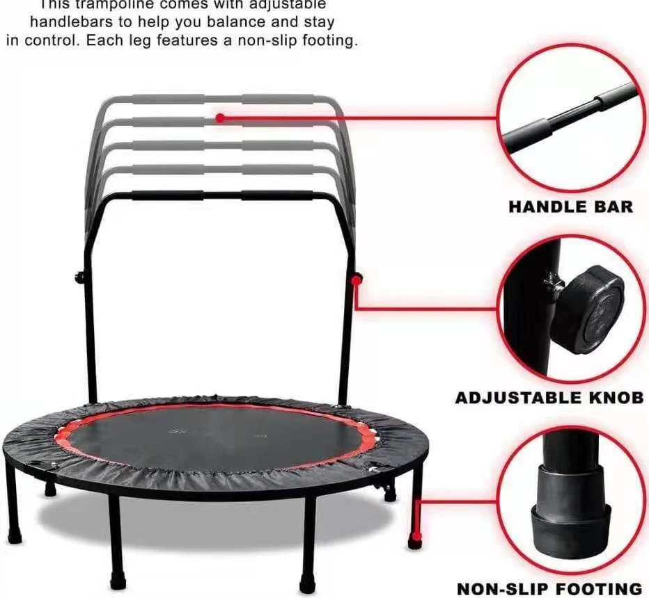 SOUING Hot seller Indoor GYM Jump Sports outdoor gymnastic high performance mini fitness folding trampoline with handle