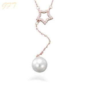 South korean style sterling silver pearl necklace jewelry