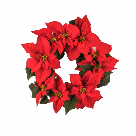 Handmade Christmas Poinsettia Pine Door Wreath Winter Holiday Decoration for Front Door