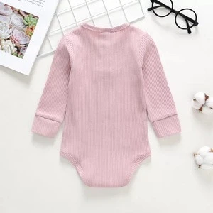 Spring and summer pure cotton baby long sleeve triangle bodysuit newborn toddlers climb clothes