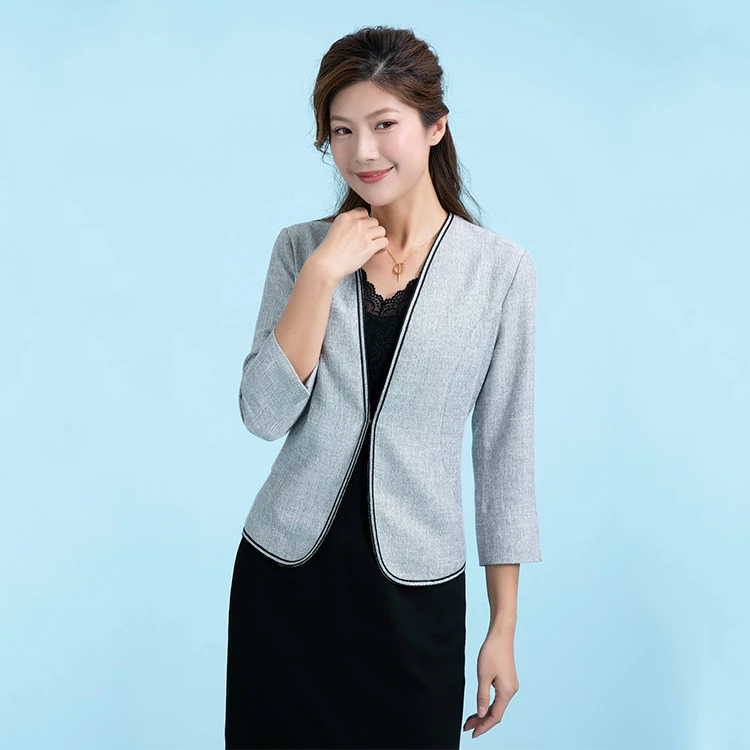 Spring Autumn Summer Shirt Professional Nine Minutes Sleeve Tops Women 100% Polyester Tops Women Coat