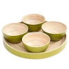 Spun bamboo tray with dip bowls set dinnerware hot deals cheapest products online