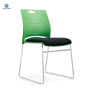 Stackable training conference meeting room solid metal chrome legs modern plastic chair