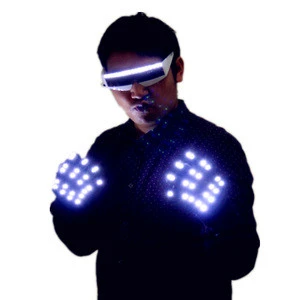 Stage Costumes LED Gloves Glasses For Christmas DecorationLight Spectacles Laser Glove Event Party Supplies