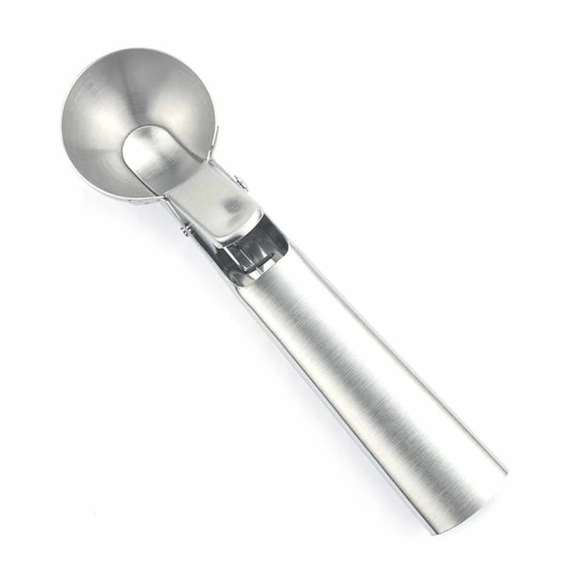 Stainless Steel Kitchen Accessories Gadgets 2021 Scooper Cookies Ball Solid Spoon Ice Cream Scoop With Comfortable Trigger